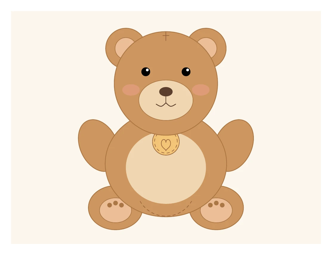 Claude Fable 5がTikZで描いたクマのぬいぐるみ