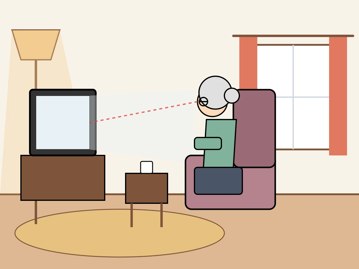Gemini 3.6 FlashがSVGで描いた独居おばあちゃんがリビングでテレビを見ている絵