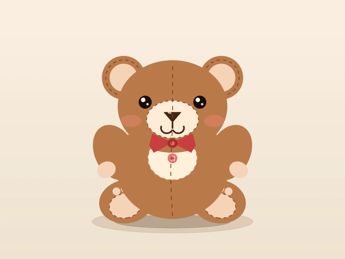Gemini 3.7 Flashがmatplotlibで描いたクマのぬいぐるみ