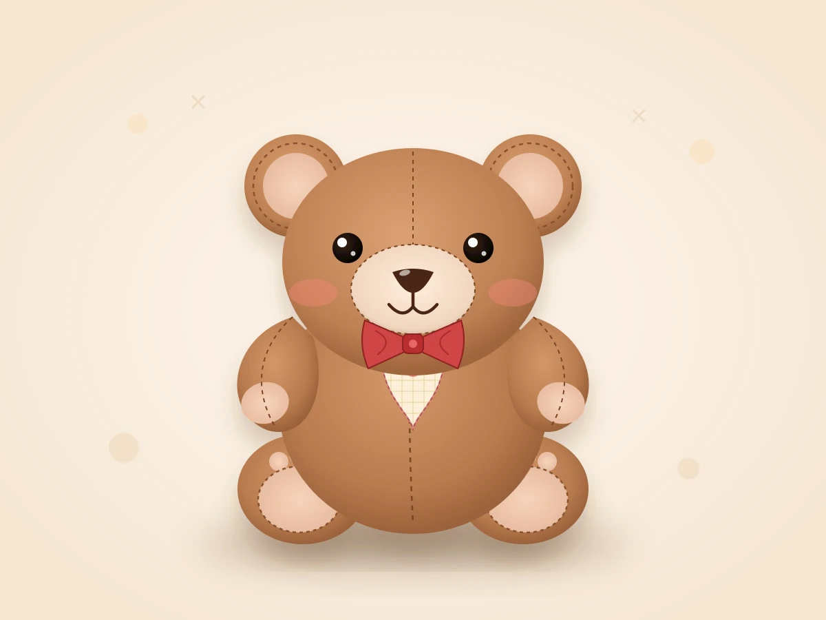 Gemini 3.7 FlashがSVGで描いたクマのぬいぐるみ