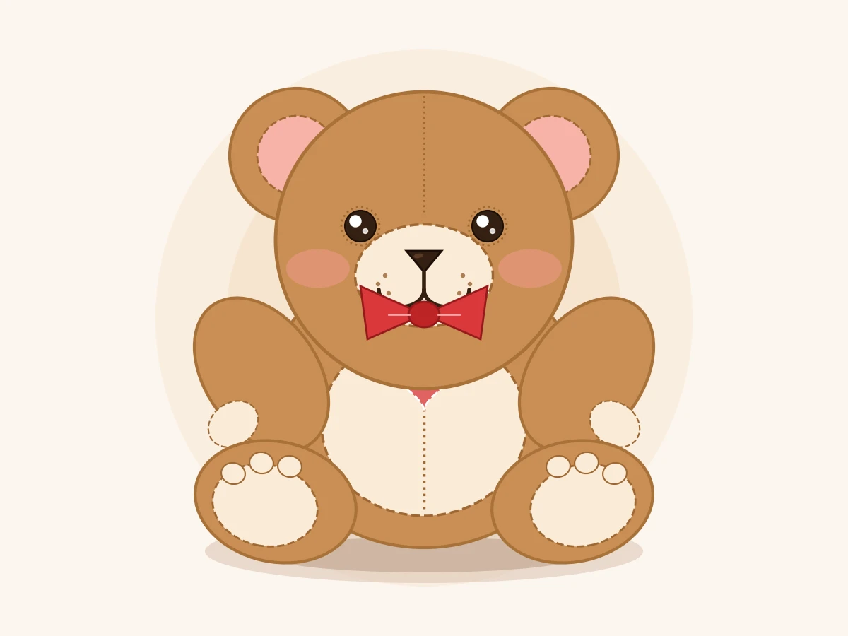 Gemini 3.8 Flashがmatplotlibで描いたクマのぬいぐるみ