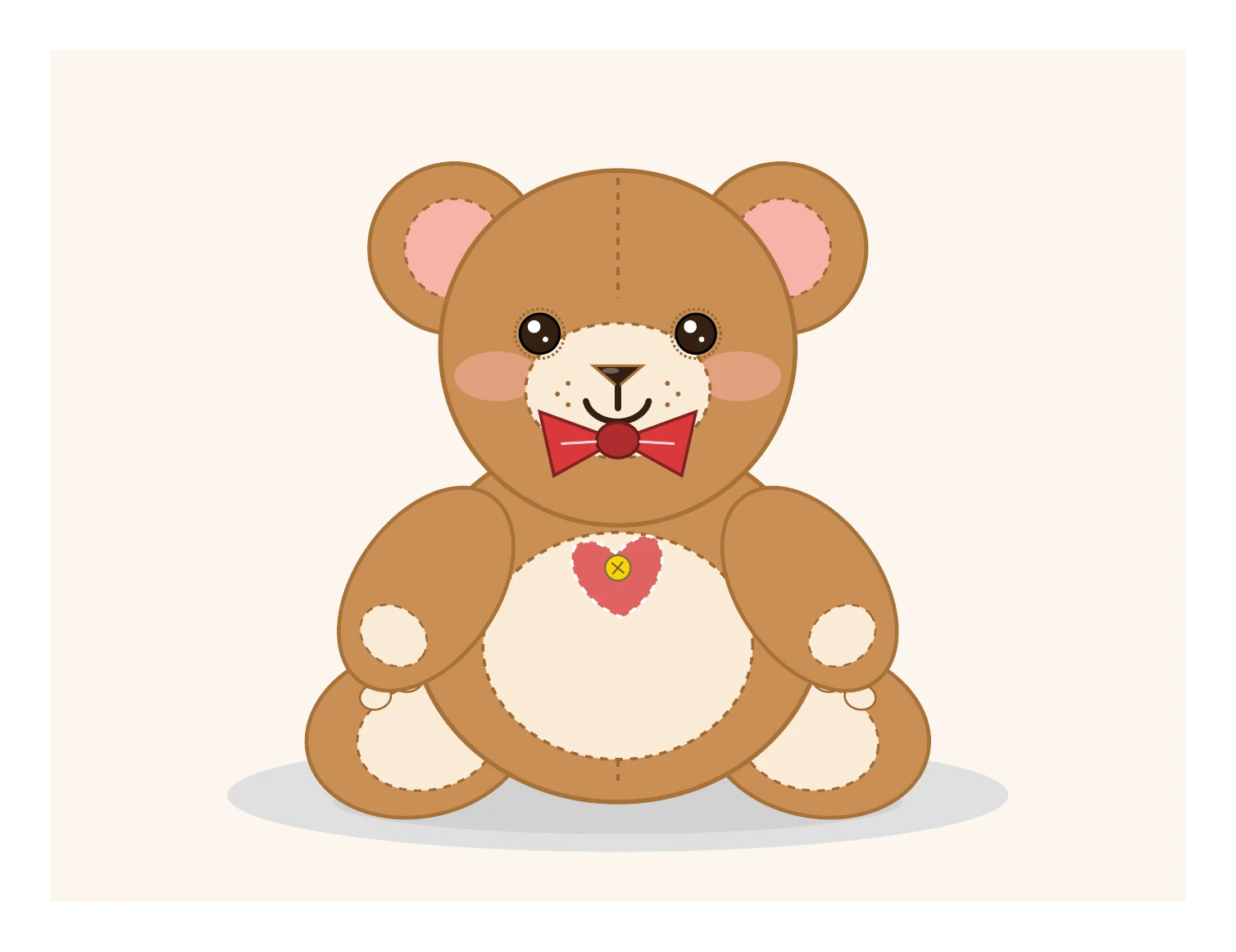 Gemini 3.8 FlashがTikZで描いたクマのぬいぐるみ