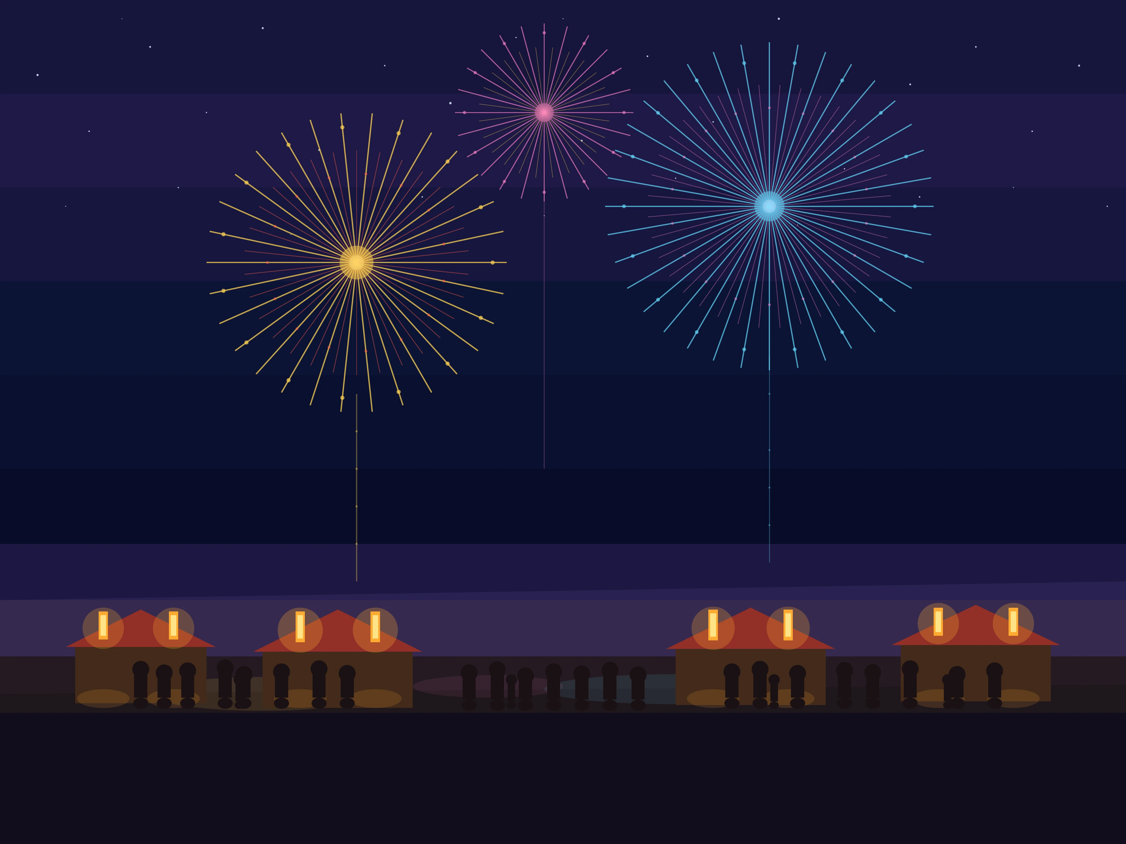 Cursor Grok 4.5がTikZで描いた夏祭りの花火大会