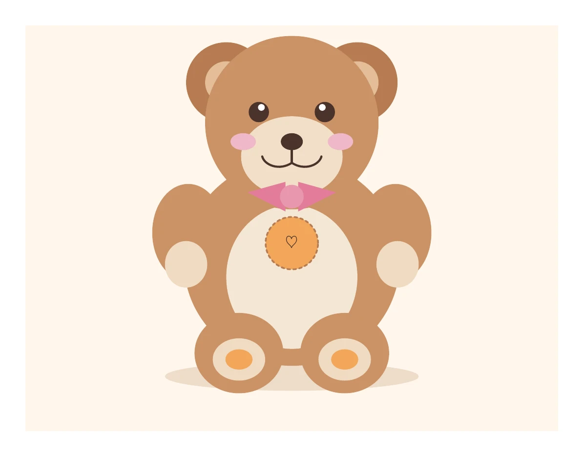 Claude Opus 4.8がTikZで描いたクマのぬいぐるみ