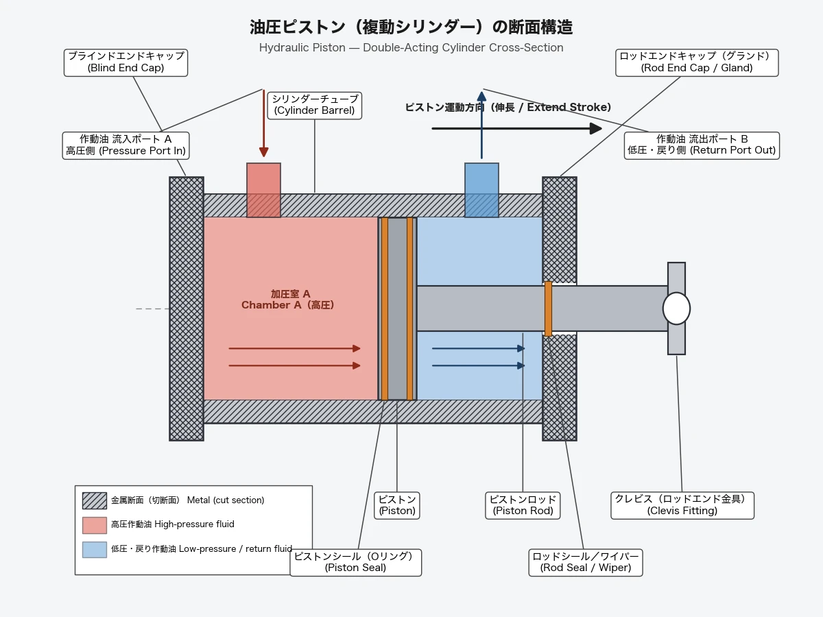 Claude Sonnet 5がmatplotlibで描いた油圧ピストンの構造解説